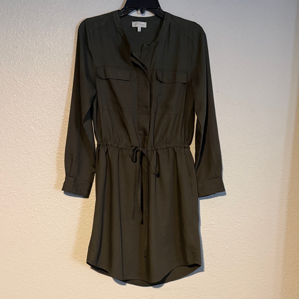 Lucky Brand Olive Long Sleeve Dress